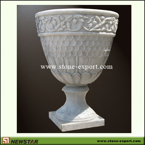 Landscaping Stone,Flowerpot and Vase,White Marble
