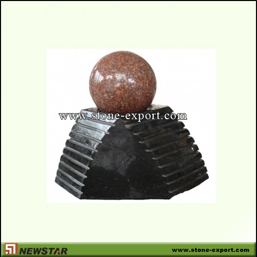 Landscaping Stone,Ball and Floating Shere,Absoutely Black,Imperial Red