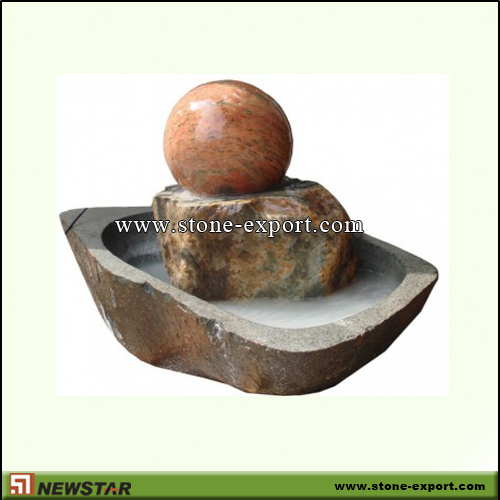 Landscaping Stone,Ball and Floating Sphere,Multicolor Red,G612