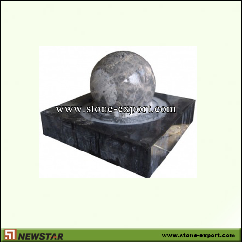 Landscaping Stone,Ball and Floating Sphere,Absoutely Black,Bahamas Blue