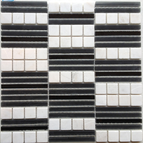 Mosaic Tile,Marble with Glass Mosaic,Marble & Glass