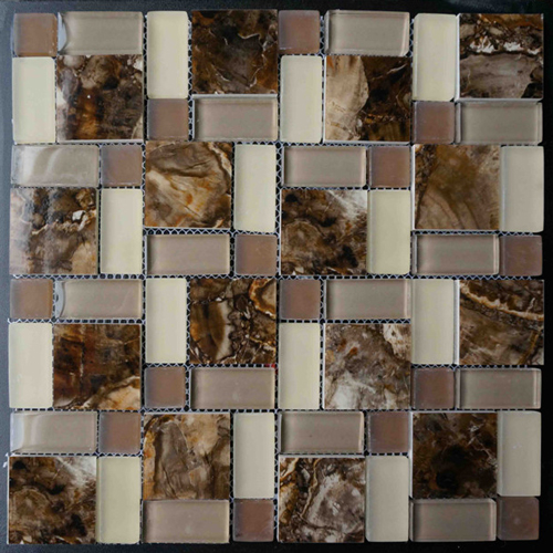 Mosaic Tile,Marble with Glass Mosaic,Marble & Glass